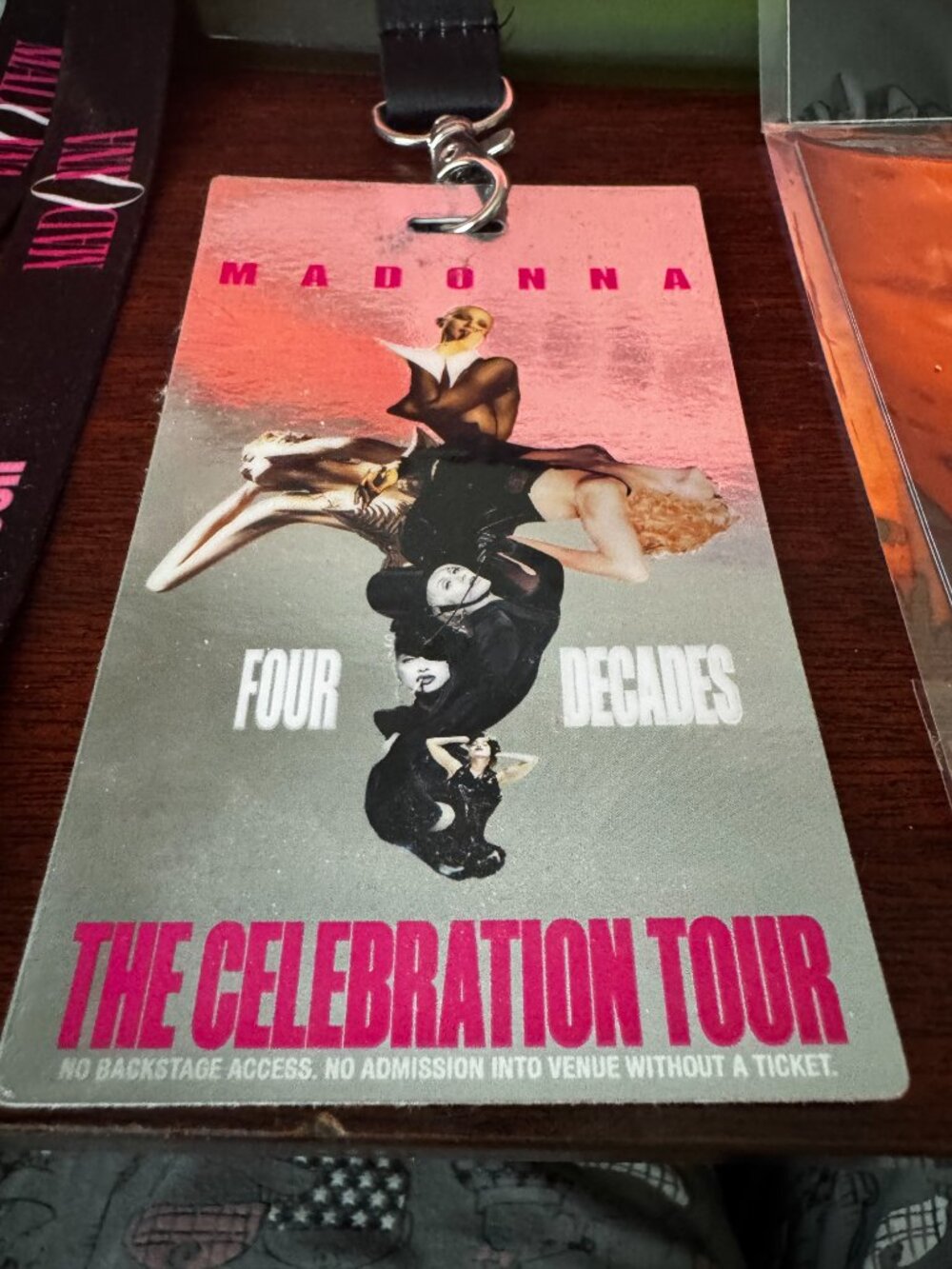Madonna Celebrations Tour (Four Decades) VIP Lanyard and stickers